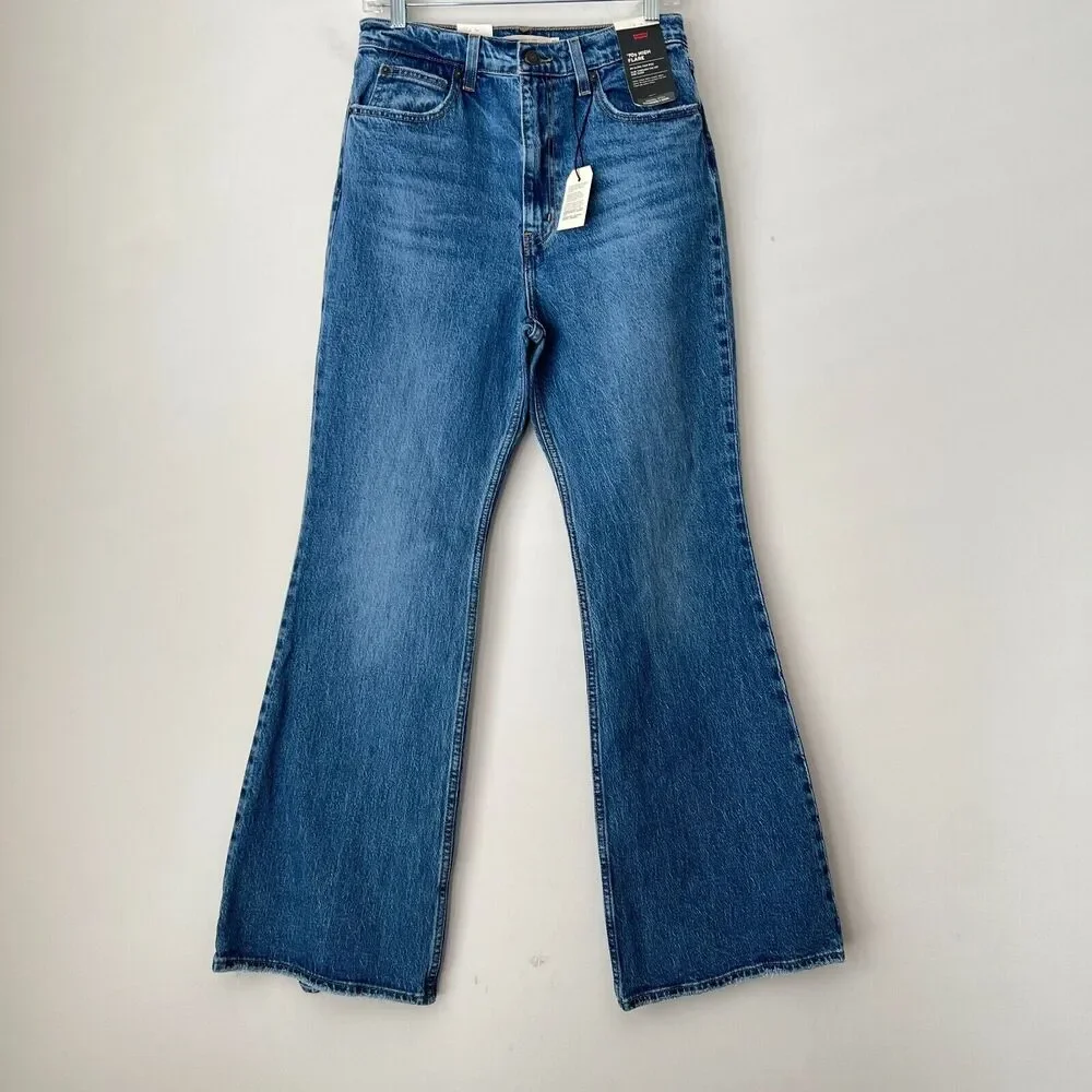 Levi's Premium 70s High Flare Distressed Jeans Blue 29